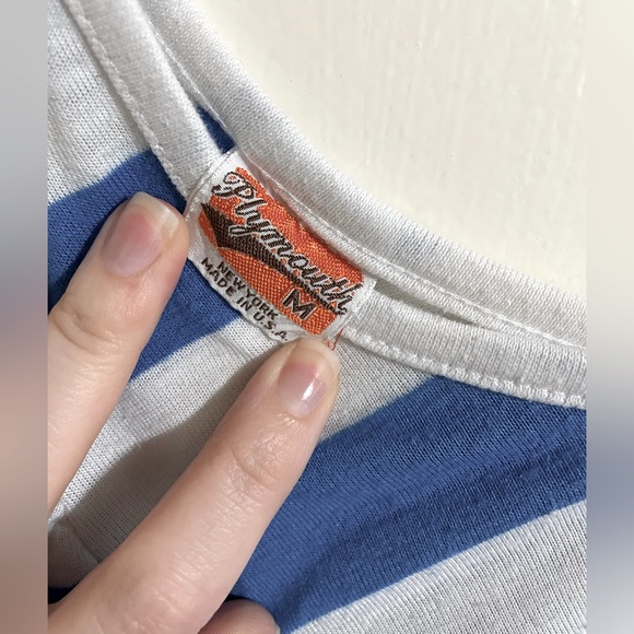 Vintage Blue & White Striped Blouse - Picture 4 of 4